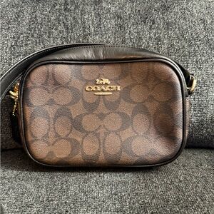 Coach Signature Brown and Black Crossbody Bag
